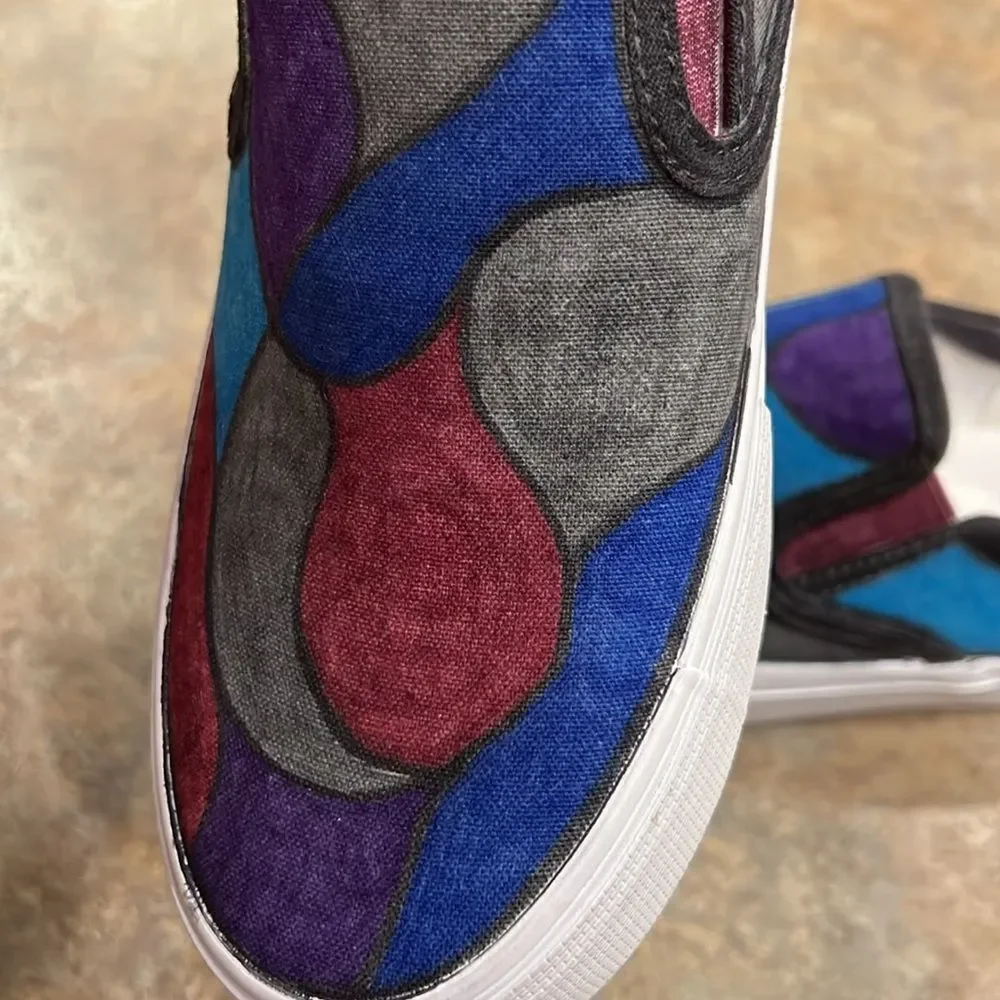 Upcycled Colorful Canvas Shoes 8.5